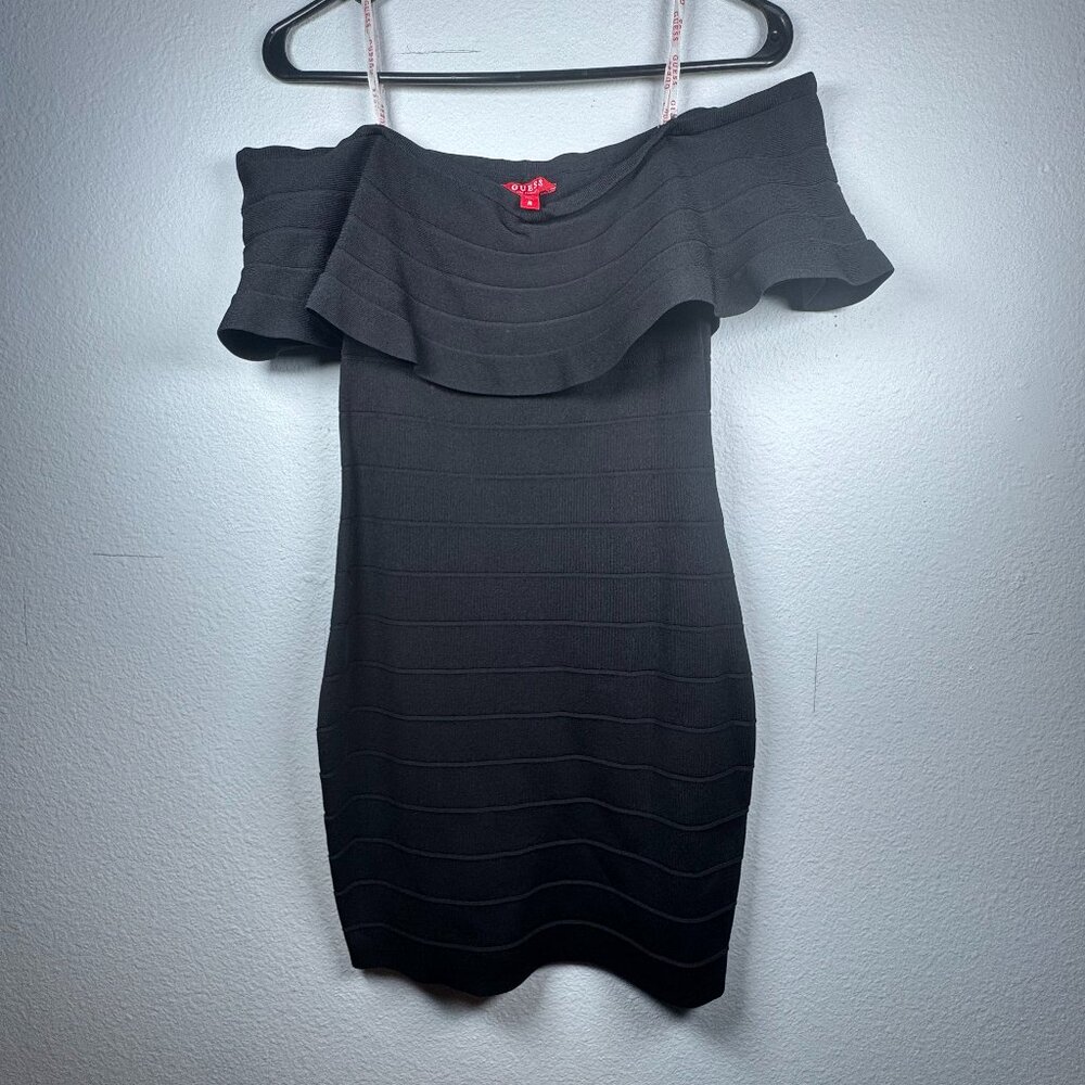 Guess Black Off-Shoulder Mini Dress